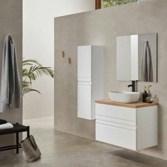 Toallero lateral mueble  Muebles de baño, Muebles de lavabo, Baño gris y  blanco