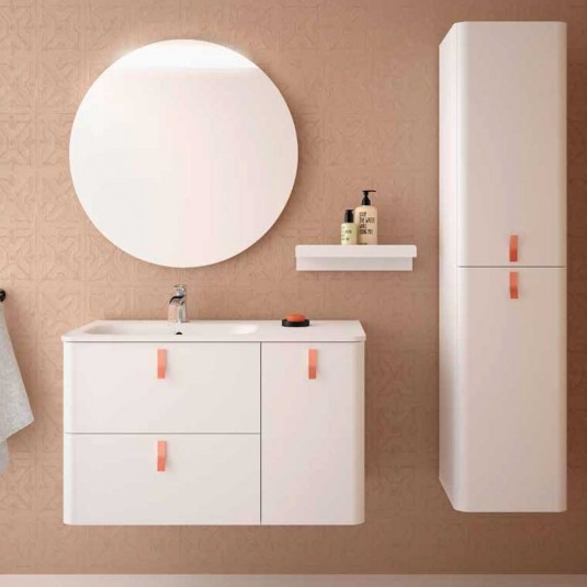 Mueble de baño UNIIQ BLANCO Salgar 90 cm con LAVABO Sobrencimera