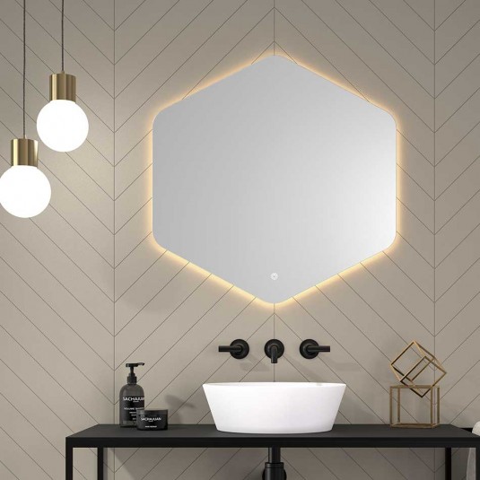 Espejo de baño hexagonal AZORES 80x70 cm