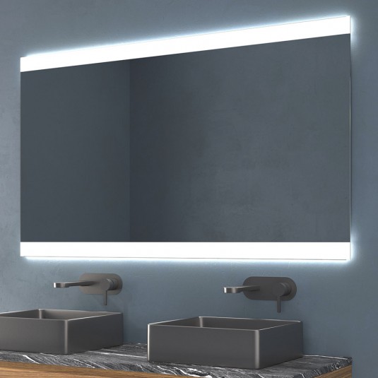 Espejo de baño FEROE con LED superior e inferior de 100x70 cm