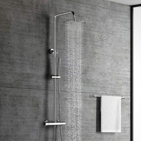Sistema de ducha termostática IRIS Aquassent de acero regulable en altura