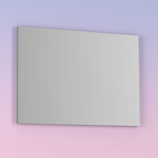 Espejo de baño KAWA 100x70 |  Luna rectangular con perfil acabado en gris
