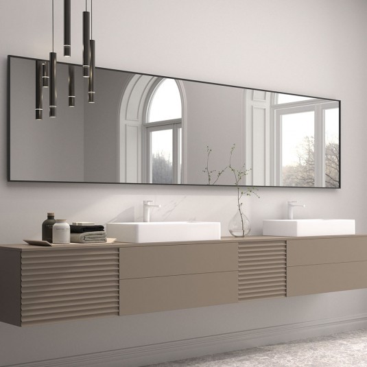 Espejo de baño SAMOA de 80x70 cm con marco metálico