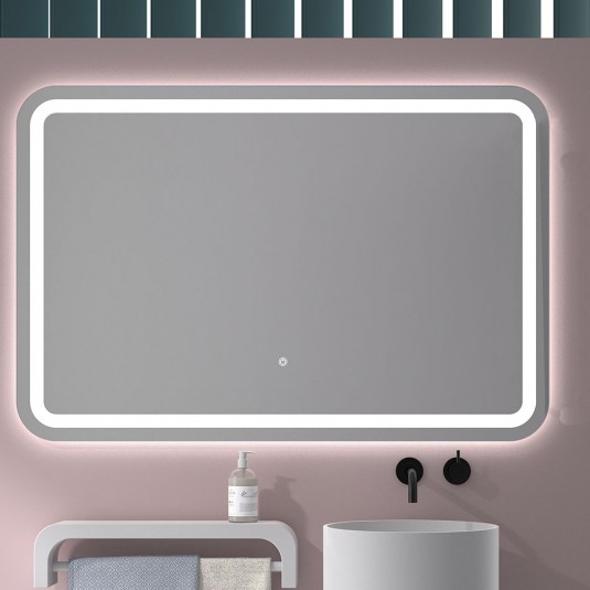 Espejo de baño SICILIA con pulsador Tactil de 120x80 cm con luz LED