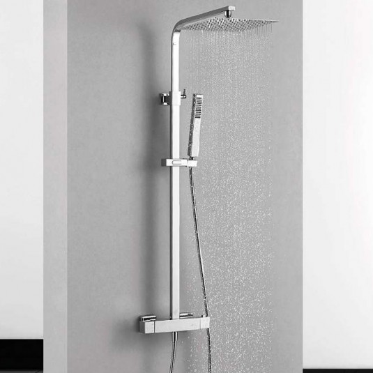 Sistema de ducha termostática TENERIFE Aquassent de acero regulable en altura 