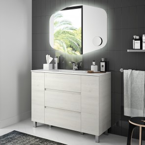 Mueble de baño MODULAR FUSSION LINE Salgar 110 cm (25+60+25) a suelo con lavabo