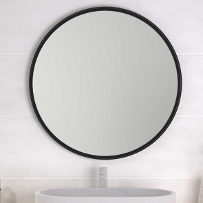 Espejo de baño redondo ARUBA Ø60 cm con marco metálico lacado