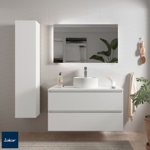Mueble Blanco Mate BEQUIA 1000 con lavabo sobre encimera 96322