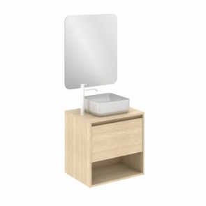 Mueble de baño NIWA TOP de 60 cm con 1 cajón y 1 hueco ROBLE ARENADO con lavabo