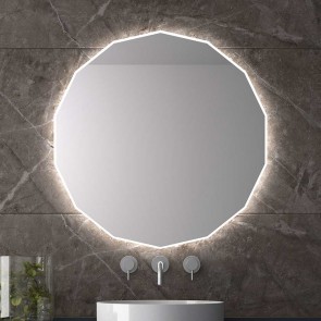 Espejo de baño poligonal NASSAU Ø 80 cm