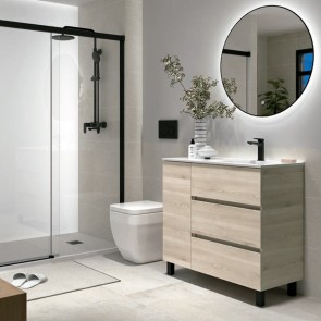 Mueble de baño MODULAR FUSSION LINE Salgar 90 cm (60+30) a suelo con lavabo
