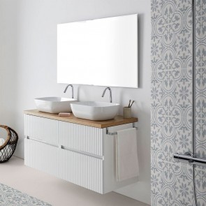 Mueble de Baño REBLOCK 120 cm de Sanchis en blanco con lavabo sobre encimera