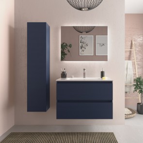 Mueble Azul satinado BEQUIA 800 con lavabo cerámico 110407 