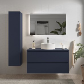 Mueble Azul satinado BEQUIA 1000 con lavabo sobre encimera 110428 (Muebles)