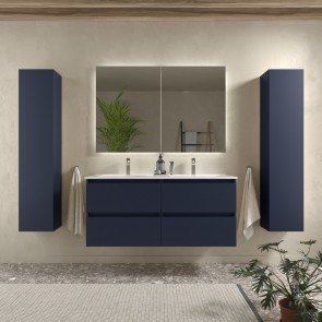 Mueble Azul satinado BEQUIA 1200 con lavabo cerámico 110411 