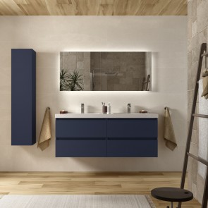 Mueble Azul satinado BEQUIA 1400 con lavabo cerámico 110414