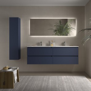 Mueble Azul satinado BEQUIA 1600 con lavabo cerámico 110416