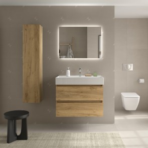 Mueble Roble Africa BEQUIA 800 con lavabo cerámico grueso 110438