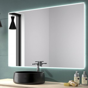 Espejo de baño SANTORINI de 80x80 cm con luz LED en marco fino