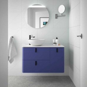 Mueble de baño UNIIQ Salgar 90 cm con LAVABO Sobrencimera AZUL ALTAMAR 