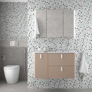 Mueble de baño UNIIQ Salgar 90 cm con LAVABO integrado MACCHIATO