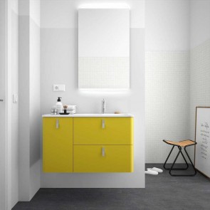 Mueble de baño UNIIQ Salgar 90 cm con LAVABO integrado VERDE ÁCIDO 