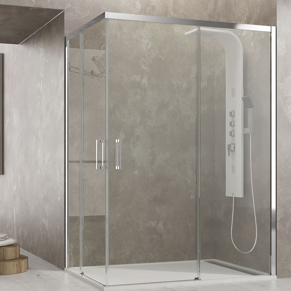 ⇒ Mampara de ducha gme 180x80 cm basic angular fijo ▷ Precio