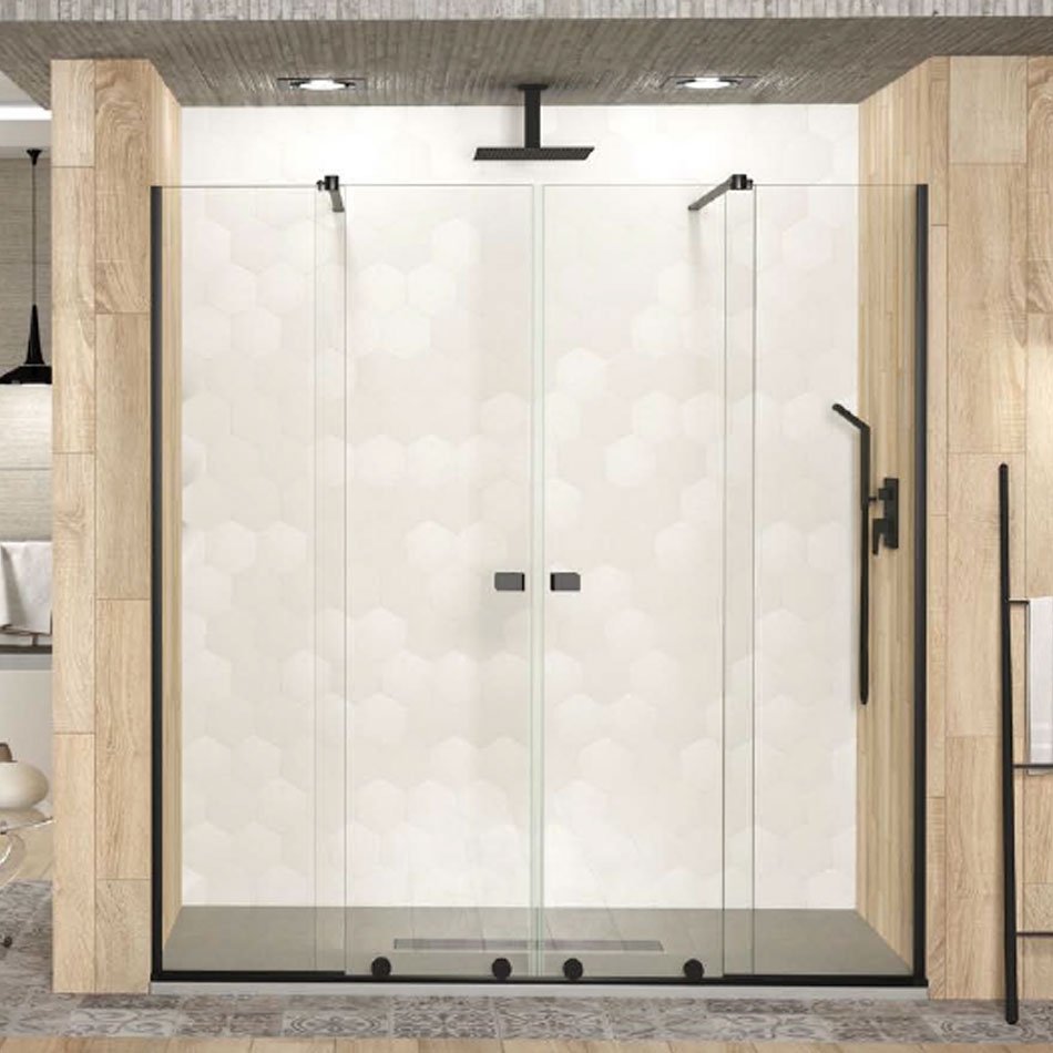 ▷ Mampara de ducha rectangular Becrisa Manhattan 1 fijo + 1 puerta + lateral